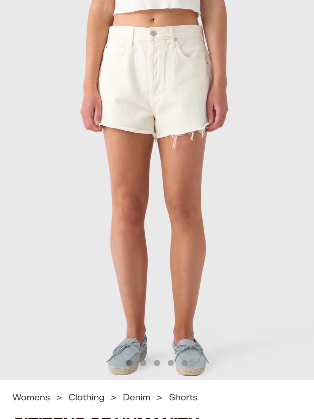 Citizens Of Humanity Off-White Denim Cutoff Shorts